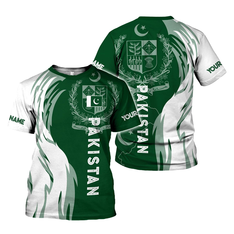 パキスタン国旗 3D プリントメンズ Tシャツ男性服夏ユニセ - Summer Clothing Pakistan のレビューと価格