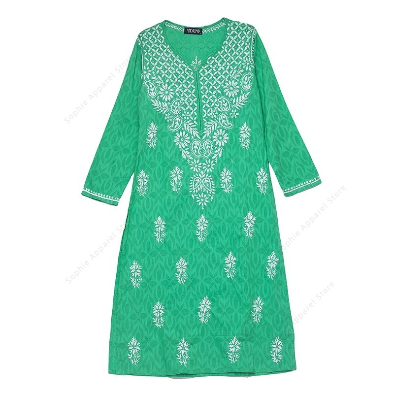 女性の刺繍クルティ インド/パキスタン チュニック トップ  - Summer Clothing Pakistan のレビューと価格